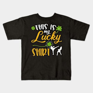 Kickboxing This is My Lucky Shirt St Patrick's Day Kids T-Shirt